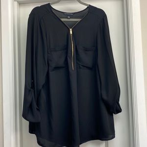 Zac & Rachel Black Sheer Top 3X